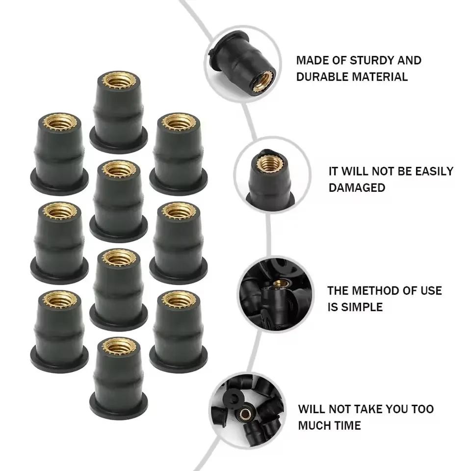 Noci per Vetro Paravento M5/M6 Moto Bulloni Carena Viti di Espansione in Gomma Fasteners 10/20/30 PZ Accessori Moto