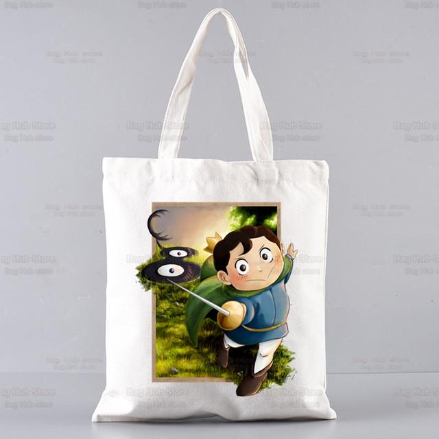 Bojji Shopper Bag Print Japanischer Anime Ousama Ranking Canvas Tragetasche Handtaschen Damen Ranking of Kings Tasche Harajuku Umhängetaschen