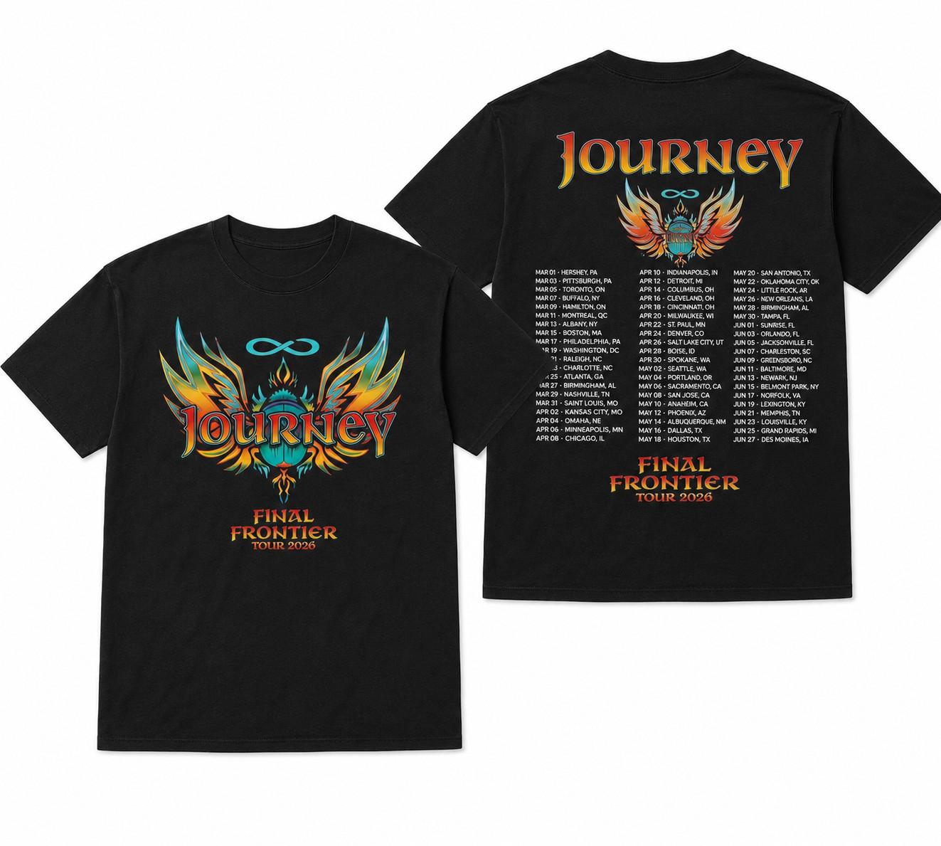 Vintage Rock Concert Tour Graphic T-Shirt Front & Back Print Tee XXL