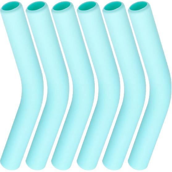 6pcs Food-Grade Silicone Straw Tips, Reble Metal Straw Elbows Tips, Temperature Resistant Rubber Straw Covers Replacement Tip for 5/16" Stainless