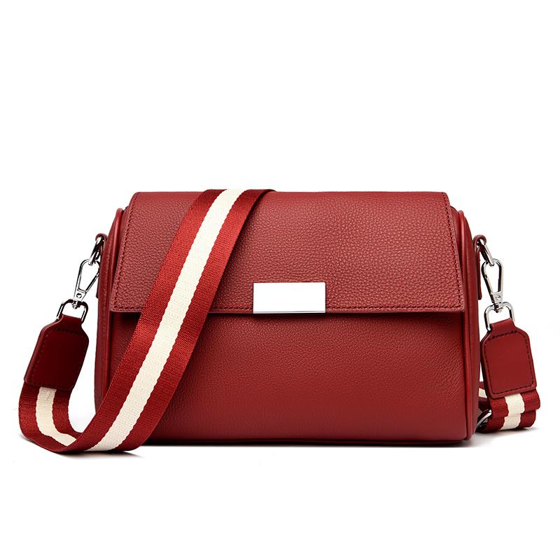 Genuine cowhide crossbody bag for women monochromatic shoulder bag luxury feminine Messenger Tote