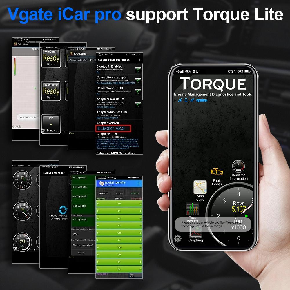 Vgate iCar Pro ELM327 OBD2 Scanner WIFI Bluetooth 4.0 Bluetooth 3.0 For Android/IOS Car Code Reader OBD2 Car Diagnostic Tools