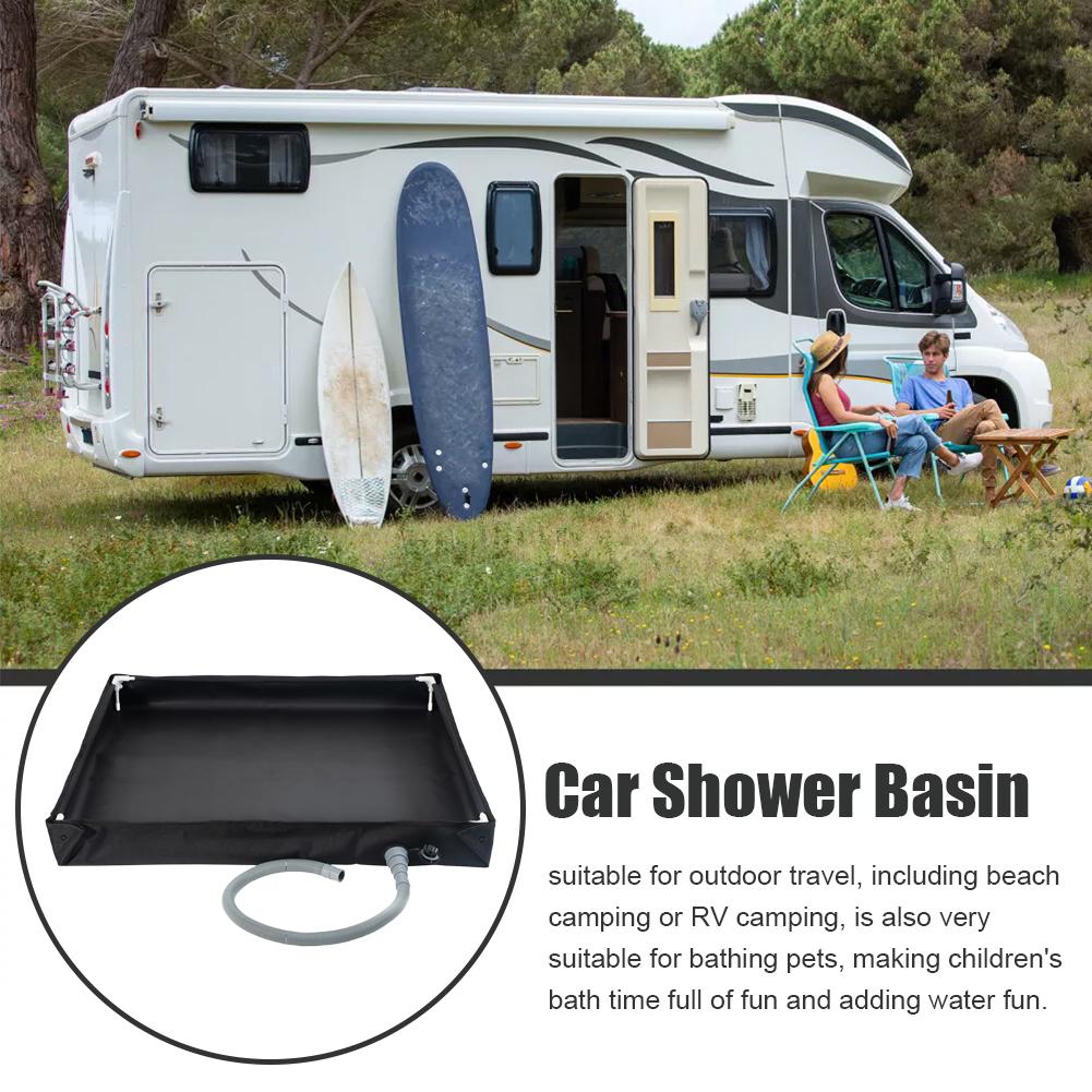 1Pc Folding Camping Shower Tent Floor Base Outdoor Tent Shower Tray Portable Shower Pan RV Shower Basin Base For Camping Tr N1N2