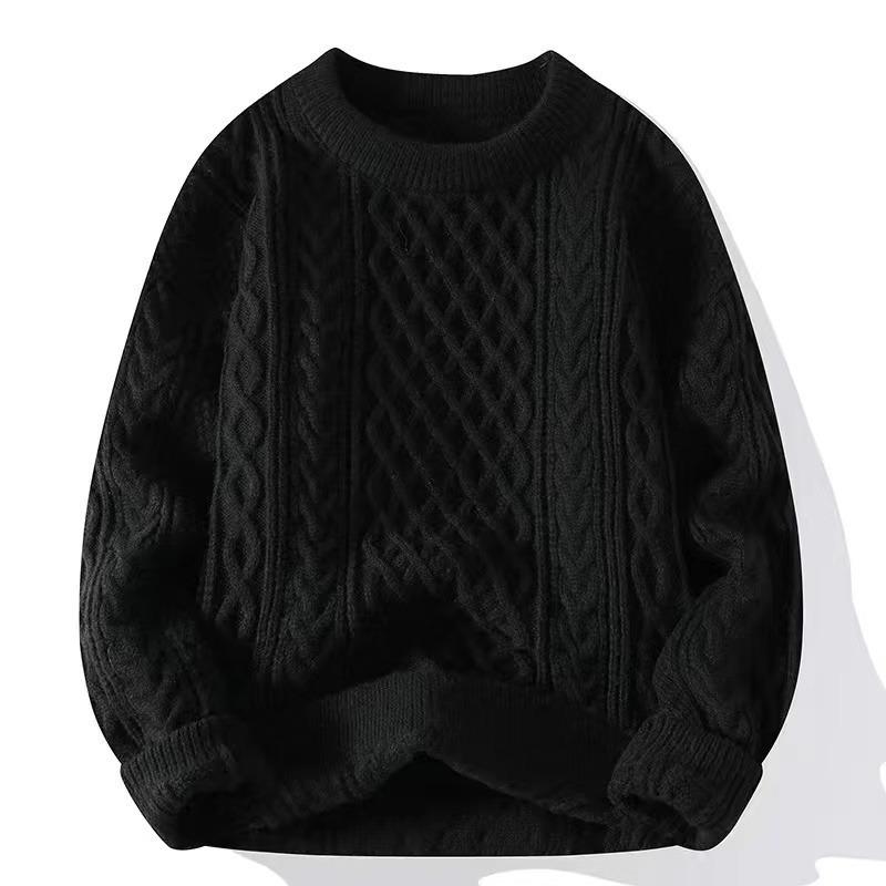 Men s Retro Japanese Knit Loose-Fit Sweater with Velvet Layer 3XL