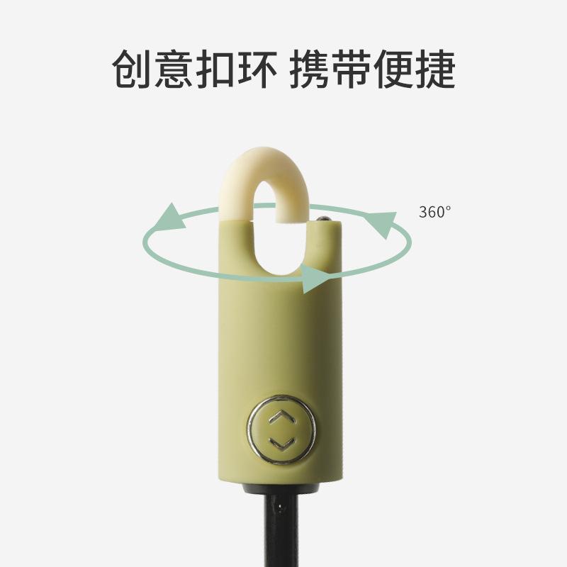 Neuer dreifach faltbarer Acht-Speichen-Vinyl-Automatikschirm mit Schirmstockgriff, dreifach faltbarer Herrenschirm, Sonnenschutz