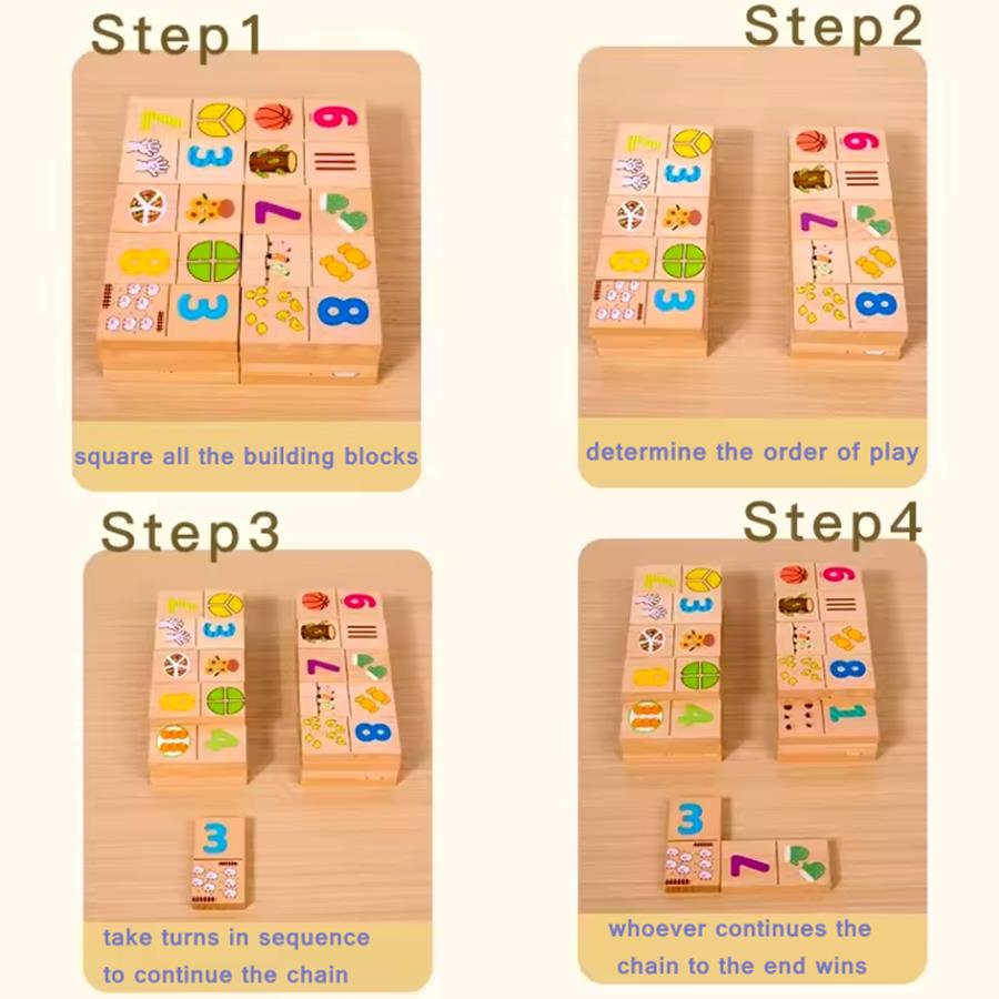 Montessori Number Animal Cognitive Matching Puzzle Wooden Jigsaw Educational Toy Hand-Eye Coordination Toddler Birthday Gift