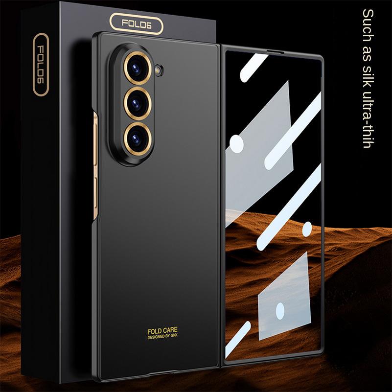 0.6mm Ultra-thin Micro-Polished Frosted Glass Protective Case for Samsung Galaxy Z Fold 6 Fold6 All-inclusive Protect Cover