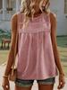 Womens Swiss Dot Sleeveless Tank Top Crew Neck Loose Fit Summer Cami