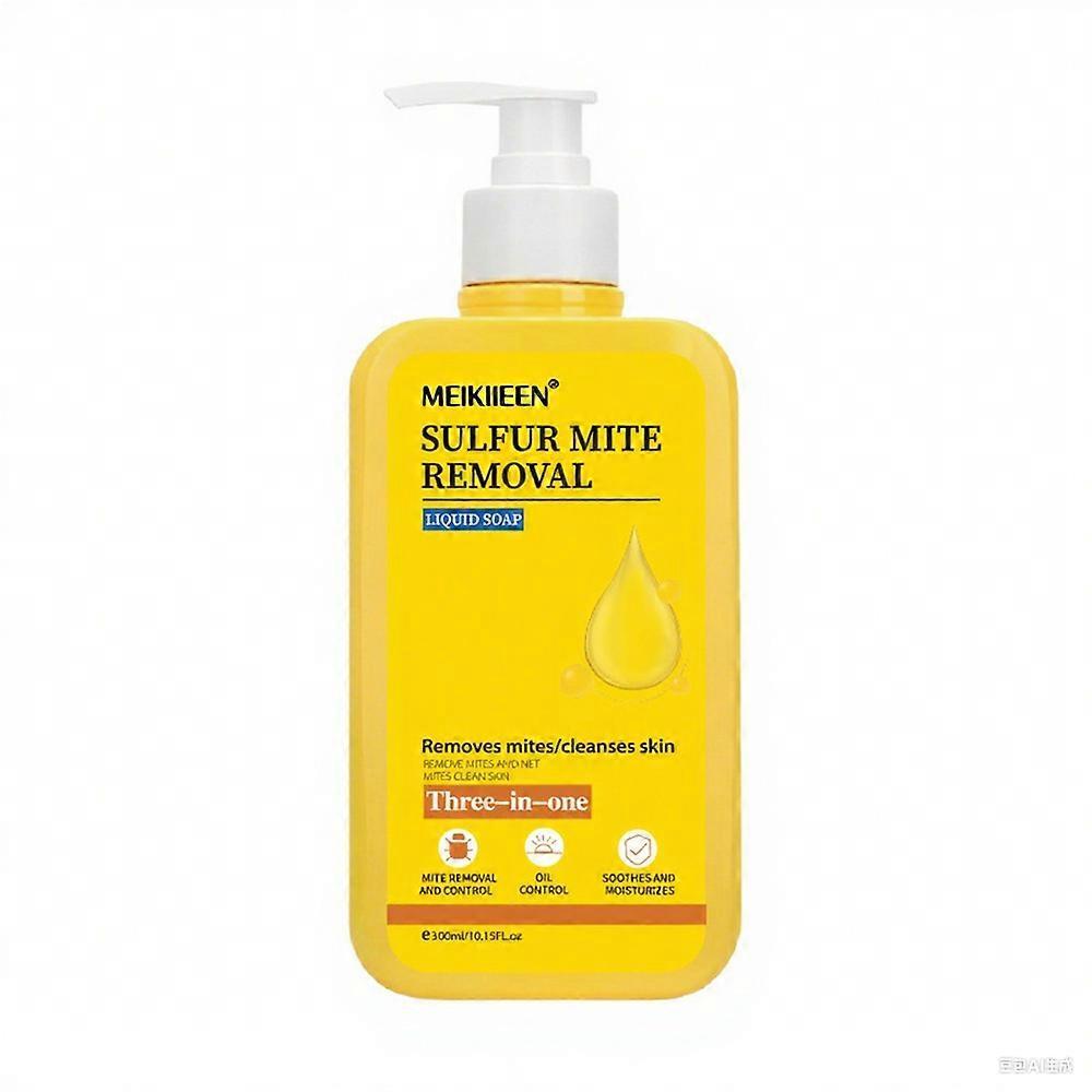 Sulfur Refreshing Shower Gel Against Body Odour & Acne, Antibacterial Sulphur Formula with Deep Cleansing for Sensitive Skin, PH Neutral & Vegan, 300M