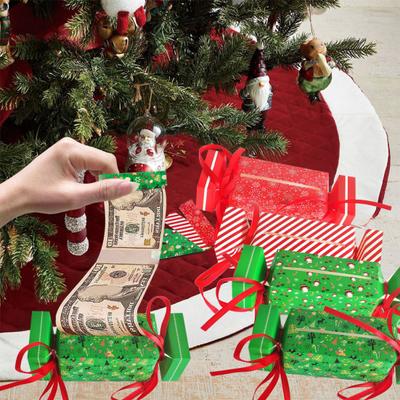 Süßigkeiten Weihnachtsspardose für Bargeldgeschenk Pull Überraschung Geld-Pull-Beutel für Kinder Jugendliche Lustige Ausziehbare Geldgeschenkbox mit Transparenten Umschlägen