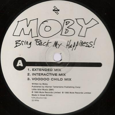 12inch Record MOBY - Bring Back My Happiness! 12XLSTUMM130 Mute 1995 UK Dance & Electronica Used