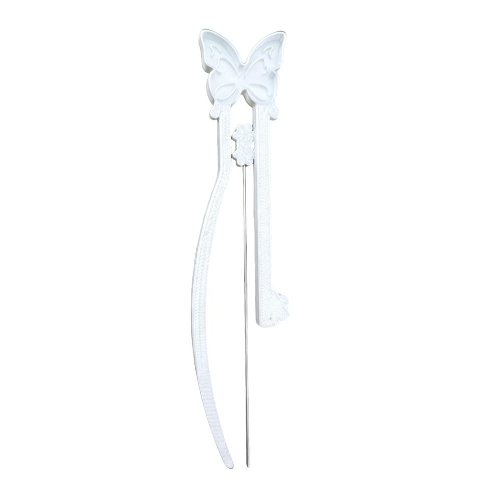 Single/Double Needle Perler Bead Tweezer Long Smooth-Tip Collage Fuse Needle Bead Crafts Single needle White