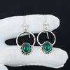 Natürliche grüne Onyx Edelstein Ohrringe, 925 Sterlingsilber Ohrringe, Handgefertigter Boho Silberschmuck Hängeohrringe, Jubiläumsgeschenke