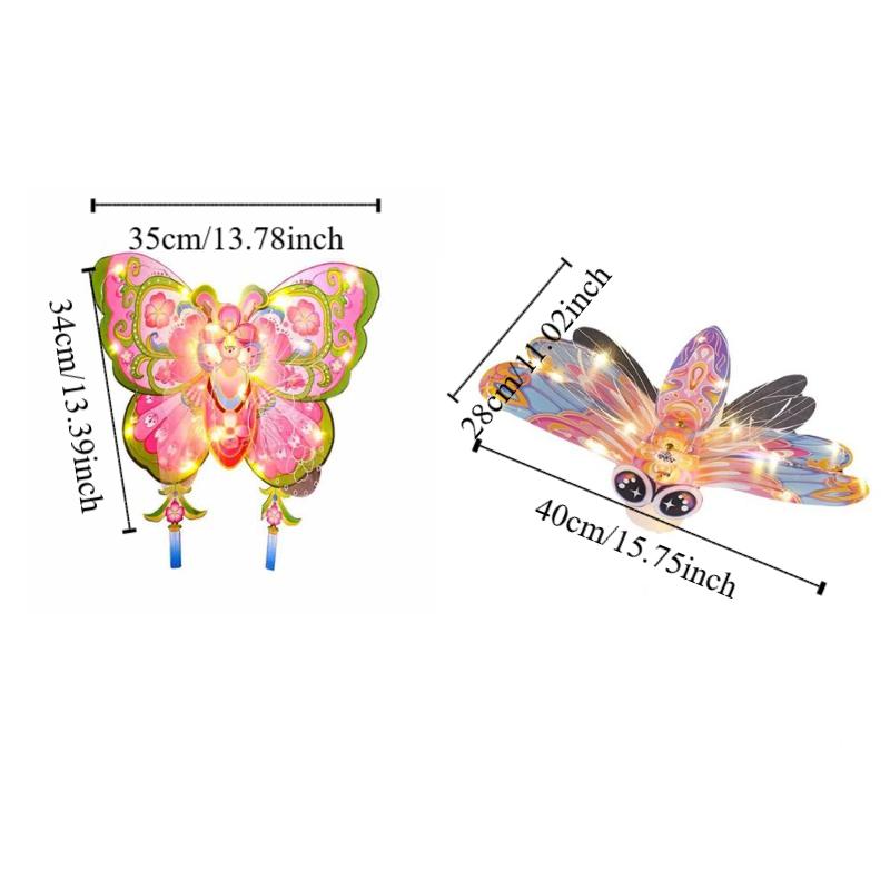 Handmade Mid-Autumn Festival Lantern DIY DIY Material Bag Dragonfly Shape Handheld Glowing Lantern Chinese Style Paper