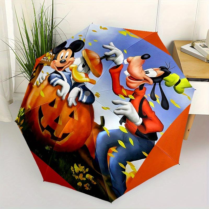 Halloween, Disney Automatic Opening and Closing Umbrella, Compact Travel Umbrella, Lightweight and Portable, Suitable for Beach Commuting Bu
