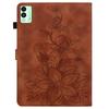 For TECNO Megapad 11 Case Lily Flower Imprint Card Slots Leather Tablet Cover