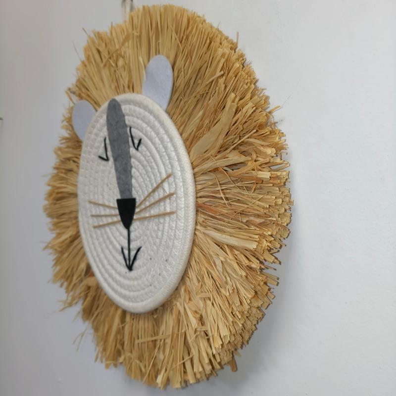 1/2pcs Handmade Woven Small Lion Wall Hanging Decoration Item Animal Decoration Home Decoration
