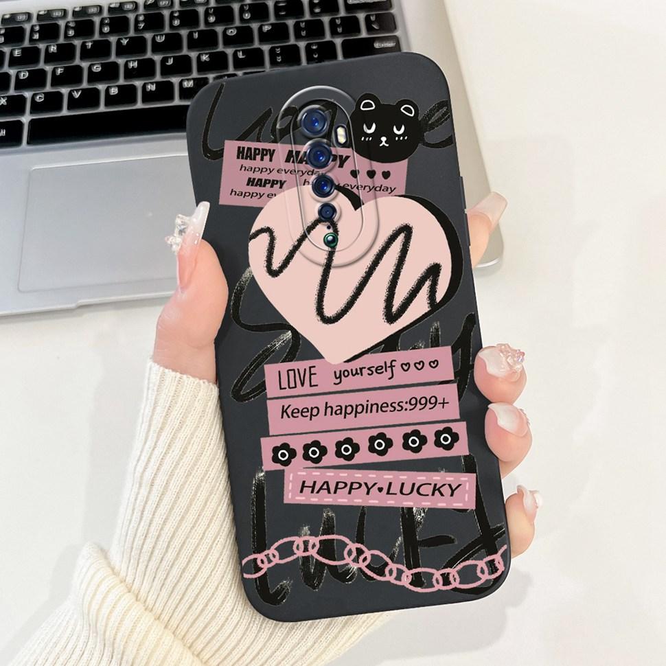 For Oppo Reno 2 2F Case Cute Rabbit Painted Cover Soft Silicone TPU Phone Cases For Oppo Reno2 F Reno 2F Back Cover Funda