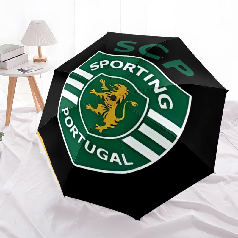 Printed Sporting CP logoPrinted Folding Umbrella,Outdoor,Leisure,And Travel Umbrella,Durable Umbrella Fabric,Birthday And Holiday Gift