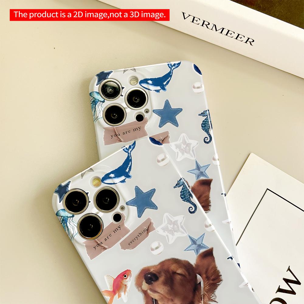 Whimsical Dog & Ocean Dreams Phone Case All inclusive film hard phone case, compatible with iPhone 18 Pro Max 17 16 15 14 13 12 11