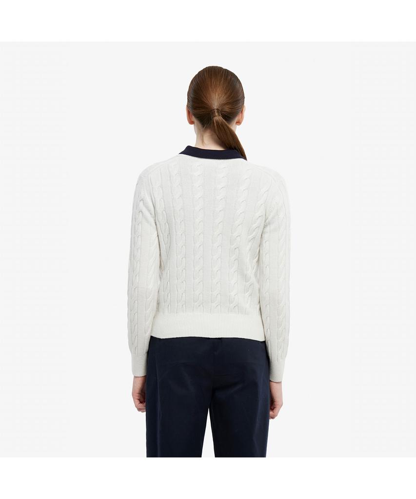 LACOSTE Women'S Cable Crew Neck Sweater Af083E-55N Xfj