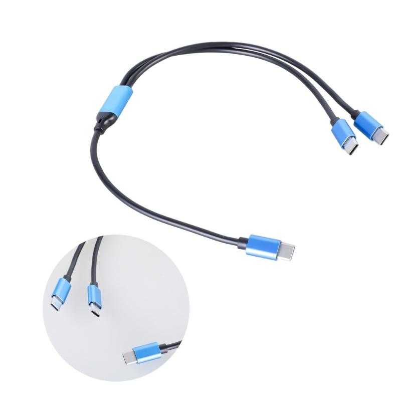 USB C To Double Type C Splitter Cable  With 480Mbps Data Transfer And 80W Charging Port Supported Efficient Data Line