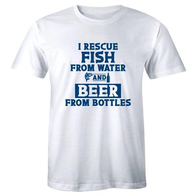 I Rescue Fish From Water And Beer From Bottles Men's T-Shirt Fishing Shirt