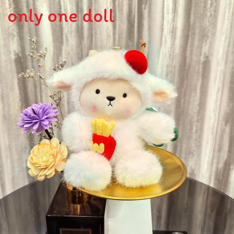 

Bowknot With Sheep French Fries Cookies Candy Keychain Doll Pendant Gift Holiday French Fries