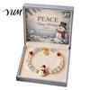 Rust-resistant Bracelet Christmas Bracelets for Women, Santa Claus Elk Snowman Tree Fine Workmanship Beaded Bracelet, Holiday Jewelry Gifts