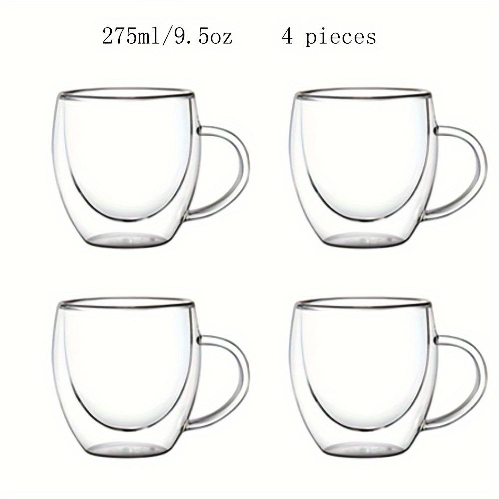 4 buc Pahare cu două straturi Cești cu apă termoizolante Pahare cu borosilicat înalt Cești de cafea Cești cu lapte Cești cu ceai Cești cu apă fierbinte suflat manual 275 ml/9,5 oz 375 m
