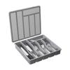 Cutlery Tray with Lid Utensil Storage Box Kitchen Utensil Holder with Lid 6 Compartments Drawer for Chopsticks for Flatware