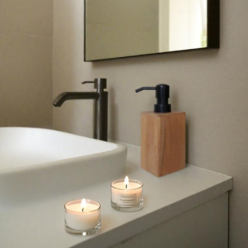 Luxury Wooden Soap Dispenser Hand Sanitizer & Lotion Bathroom Accessory - Ideal For Home & TravelSoap Bar Dispenser