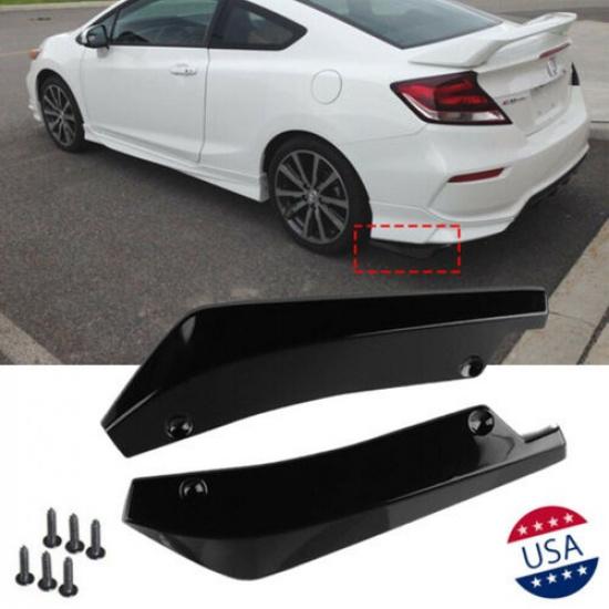 Car Sport Black Rear Bumper Lip Diffuser Splitter Canard Spoiler For Honda Civic