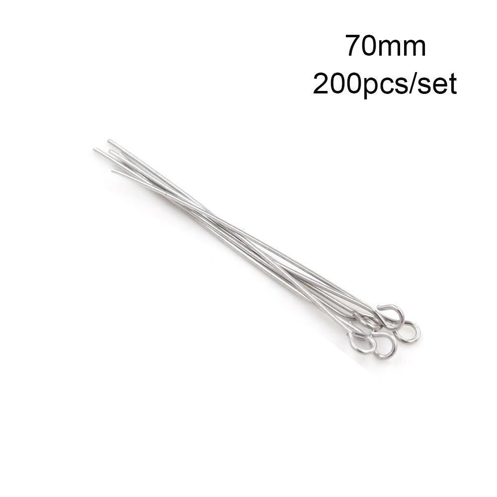 200Pcs/set Useful Metal Eye Pins Mini 35-70mm Beading Needles DIY Craft Head Pins Bracelet Jewelry Making