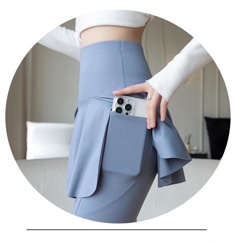 Damen High-Waist Culottes mit Rock & Yoga Leggings (Übergröße)