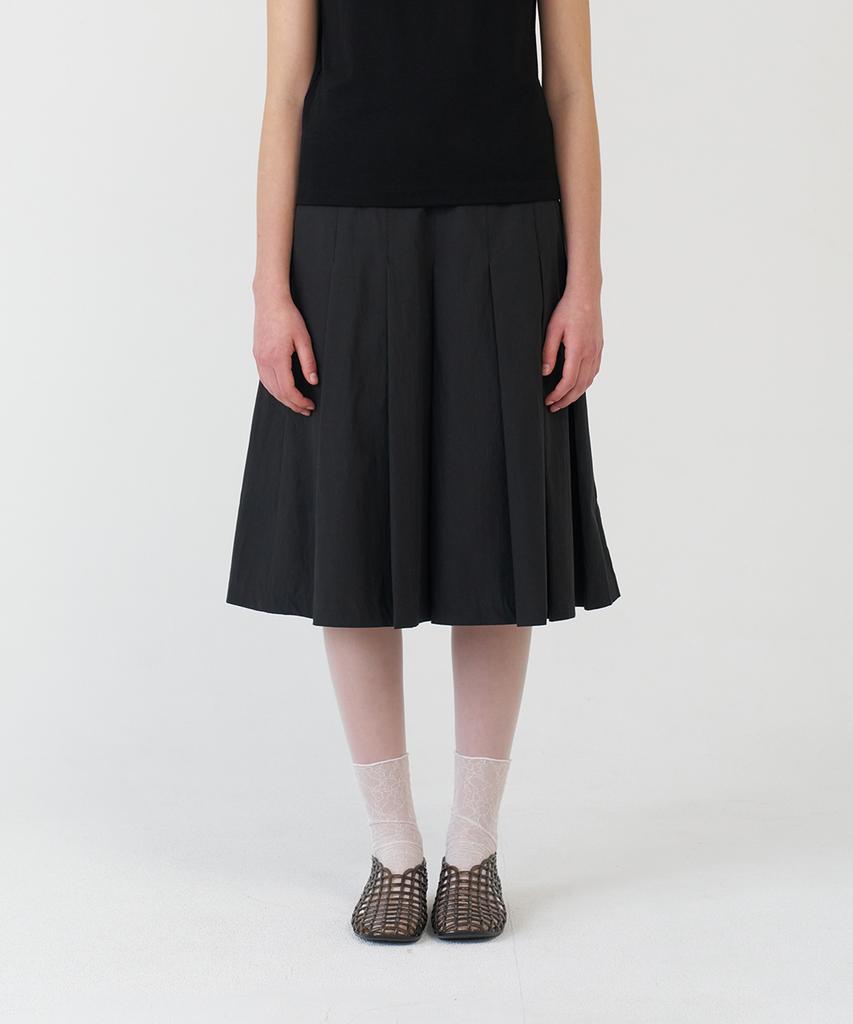 Pesto Cotton Pleated Skirt Black