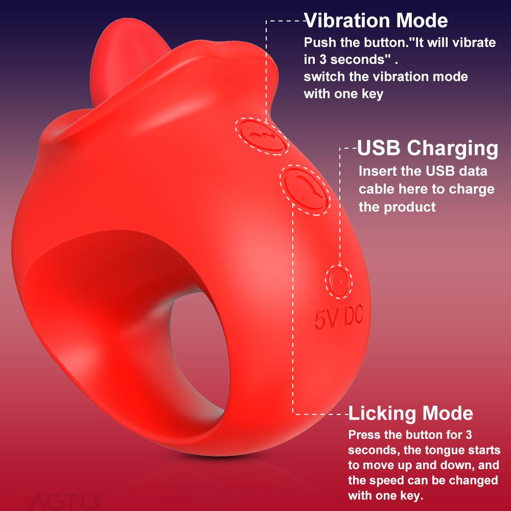 Kraftig svingtungevibrator for kvinner 10 vibrasjoner Mini tunge slikker klitoris vagina brystvortestimulator sexleketøy for kvinnelige G-punkt klitoris massasjeapparat
