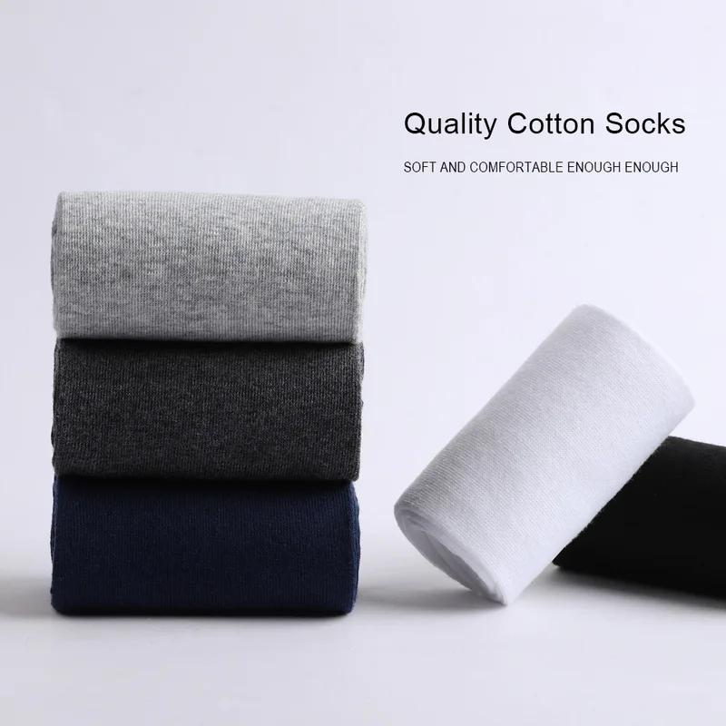 1/2/3/4Pairs Men'S Cotton Socks Black White Gray Business Men Tube Socks Soft Breathable Spring Summer For Male Socks Plus Size