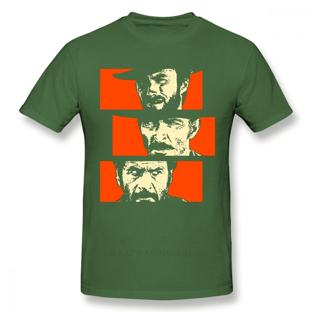The Good the Bad and Ugly Blondie Angel Eyes Tuco Cowboy T Shirt Male Quality Il buono brutto cattivo Crewneck Tee shirt