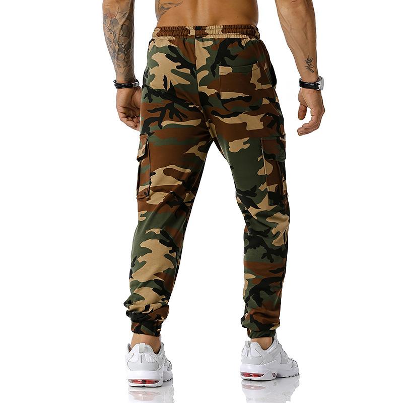 Sonbahar Yeni Erkek Kamuflaj Jogging Pantolonu Çok Cepli Dış Mekan Spor Eşofman Altı Koşu Antrenman Günlük Fitness Eşofman Altı