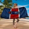 France Football Emblem Beach Towel Microfiber Beach Towel, Lightweight and Quick-Dry, for Summer Travel, Swimming Pool Fan Birthday Gift