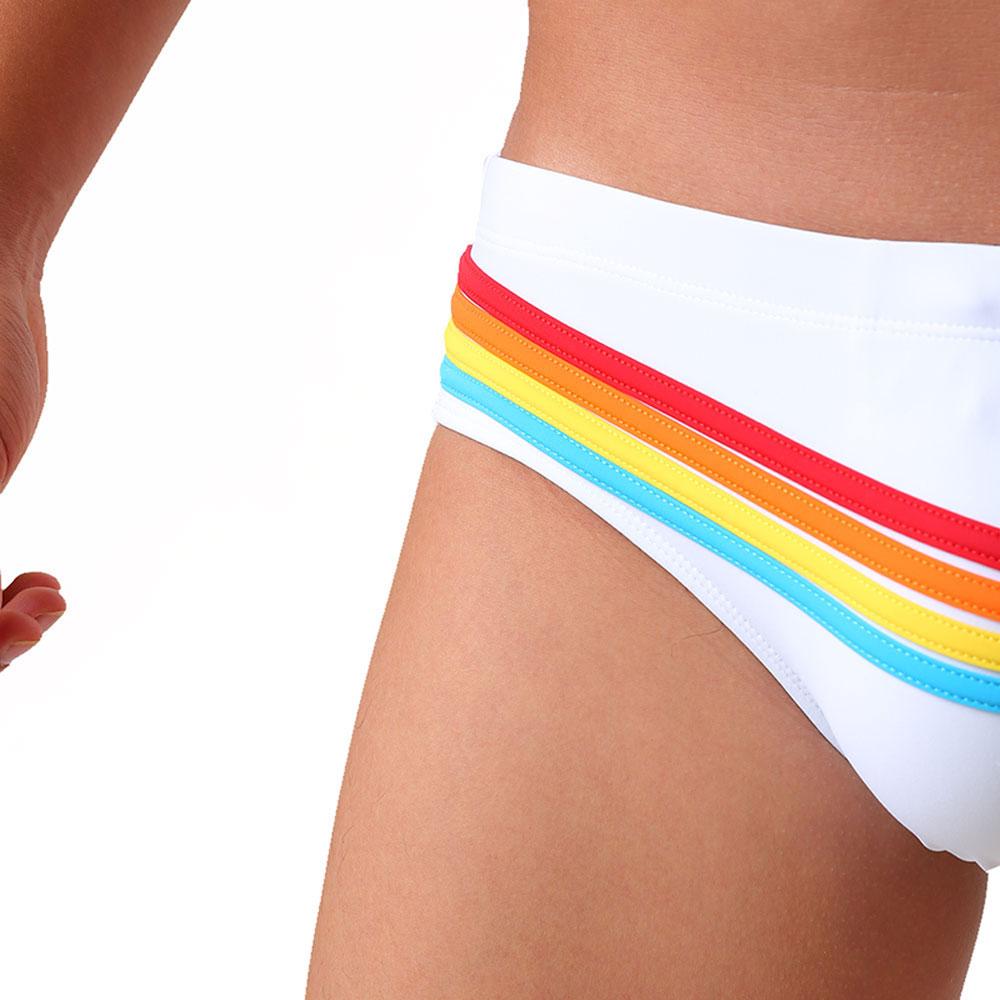 Men's Fashion Sexy Swim Brief Sexy Stripes UXH Brand Swimsuit for Men Surfing Swimwear Beach Shorts