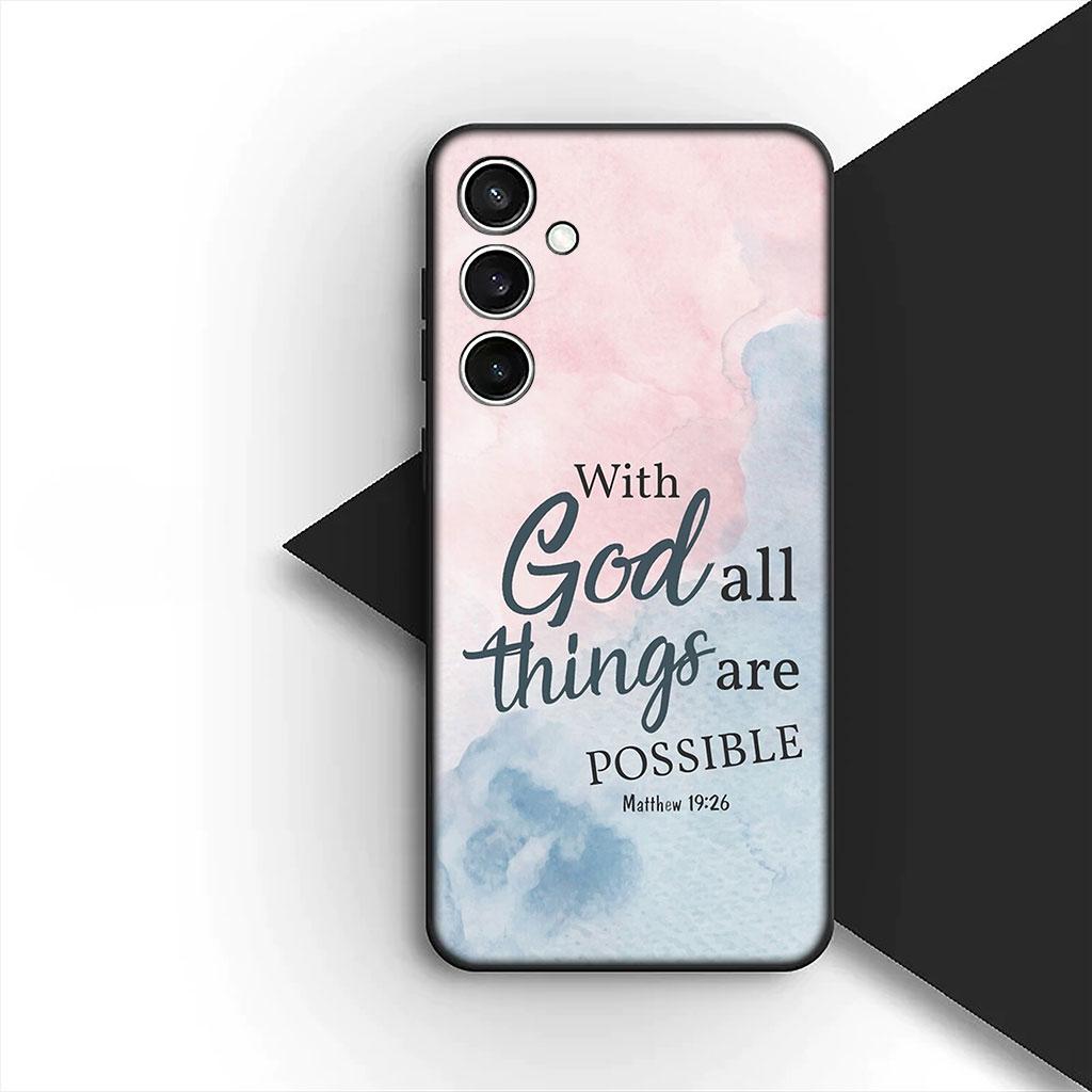 Bible Verse Christian Jehovah God Phone Cover Case for Samsung Galaxy S25 S24 S23 FE Ultra Plus S7 Edge S25+ S23+ A56 5G Casing