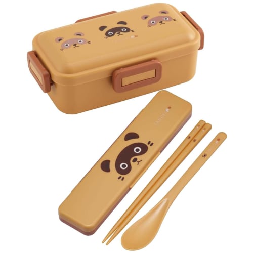 Skater Lunch Box Raccoon 530ml Antibacterial Fluffy Dome Lid for Women Made In Japan PFLB6AG-A