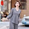 Middle-Aged Women's Spring Summer Seven-Sleeve Two-Piece Set