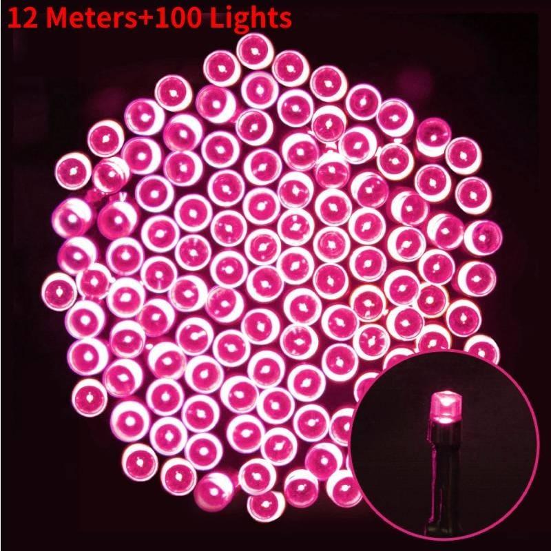 Outdoor Solar Christmas String Lights With Remote Warm White Blue Colorful Waterproof Design