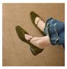 Soft square head gold coin chain Mary Jane shoes women's 2025 new retro French comfortable versatile low heel thick heel single shoes
