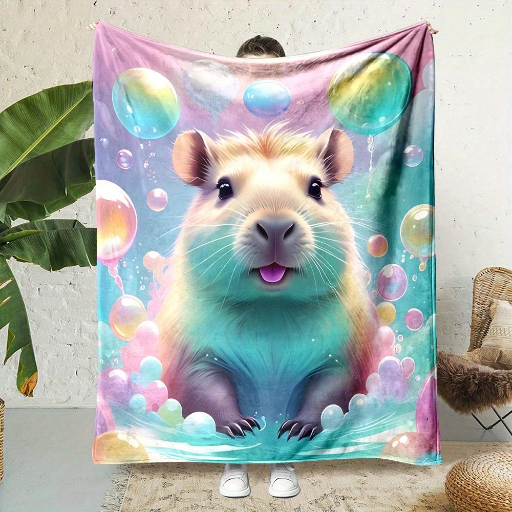 

Adorable Hamster Balloon Blanket Reversible Pink Flannel for AllSeason Cuddles Playful Gifts Whimsical Joy 75x100cm