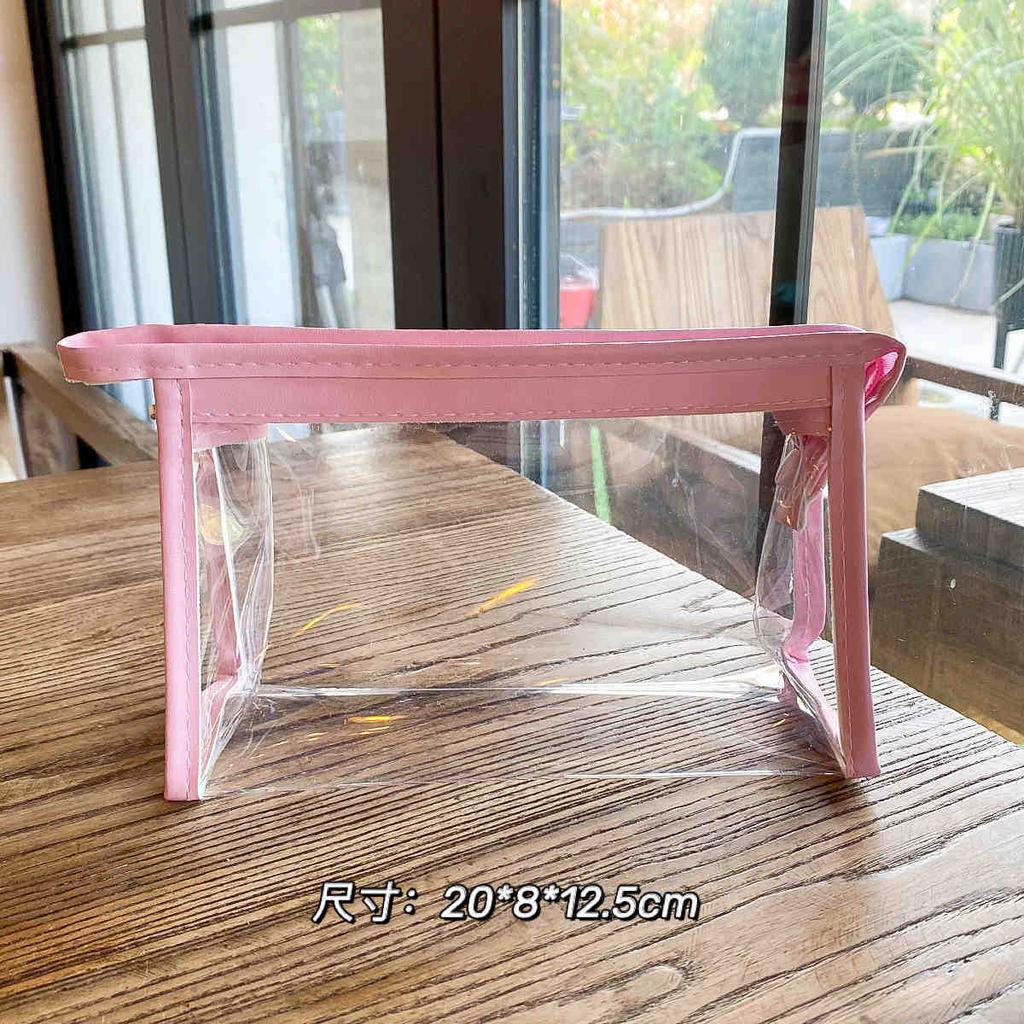 Transparent PVC large-capacity pencil case Student stationery Pencil case ins Wind storage bag DIY girl cosmetic bag