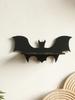 Wooden Shelf Gothic Bat Wall Hanging Decor Black Floating Shelves Display Stand Crystal Holder Witch Home Decor Halloween Decor